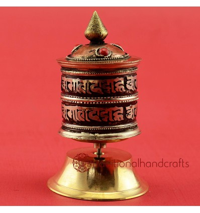 Fine Hand Carved 3.5" Table Top Prayer Wheel.