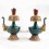 Fine Quality Tibetan Buddhism 8" Beautifully Hand Painted Copper Alloy Bhumpa Sacred Vase Set