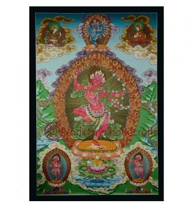 32.5"x22.5" Kurukulla Thangka Painting