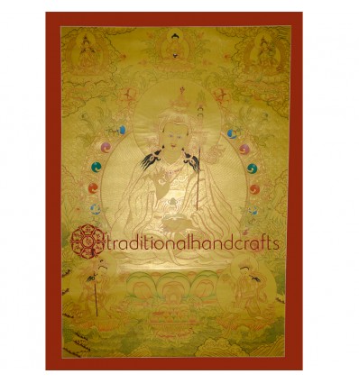 43"x32.5" Gold Guru Padmasambhava Thangka