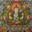 32.75" x 23"Chenrezig Thangka Painting