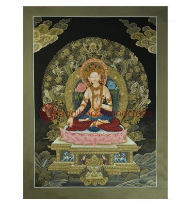 26"x19" White Tara Thangka Painting