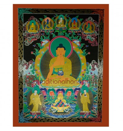 46.5"x36" Shakyamuni Buddha Thangka Painting