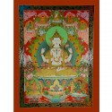 46"x34.5" Chenrezig Thangka Painting