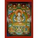 47"x35" Chenrezig Thangka Painting