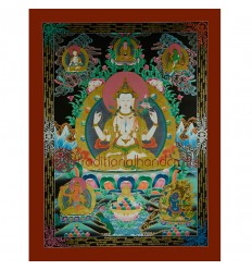 48"x36.5" Chenrezig Thangka Painting