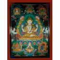 55"x42" Chenrezig Thangka Painting