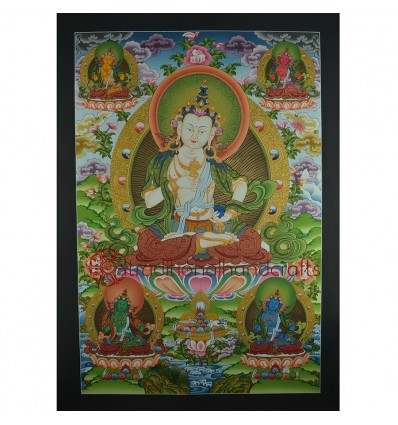 32.75" x 22.75" Vajrasattva Thangka Painting