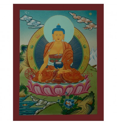 17.25"x13.5" Shakyamuni Buddha Thangka Painting