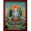 17"x13.25" White Manjushri  Thangka Painting