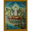 26.25"x20.25" Chenrezig Thangka Painting