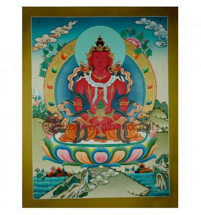 26.75"x20.75" Aparmita Thangka Painting