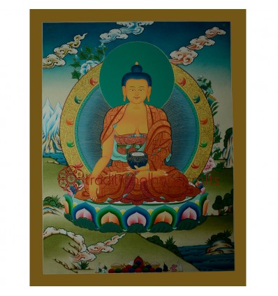 26"x20" Shakyamuni Buddha Thangka Painting