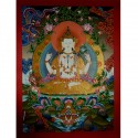 33.75"x25.5"Chenrezig Thangka Painting