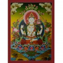 30.25"x21.75" Chenrezig Thangka Painting