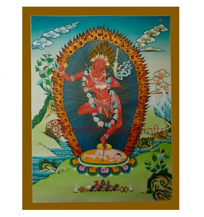 26.5”x20.5" Vajravarahi or Dorje Phagmo Thangka Painting