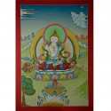 23.5" X 16.25" Vajrasattva Thangka Painting