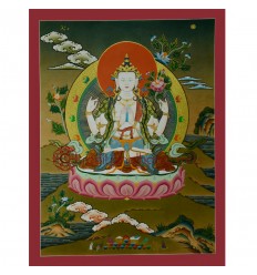 24.5"x18.5" Chenrezig Thangka Painting