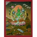 24.5"x18.5" Green Tara Thangka Painting