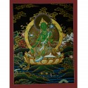 26.5"x20.25"  Green Tara Thangka Painting