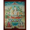 30"x22.75"  White Tara Thangka Painting