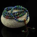 8 mm Green Lapis 108 Beads Mala with Tiger Eye Partition Beads