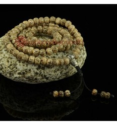 10 mm Om Mani Padme Hum Carved Bone 108 Beads Mala