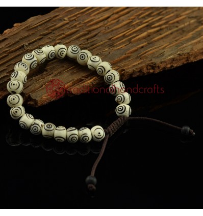 8 mm Bone 24 Prayer Beads Wrist Mala