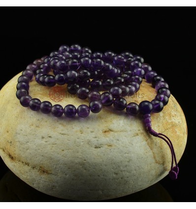 9 mm Amethyst 108 Beads Tibetan Buddhist Meditation Prayer Japa Mala