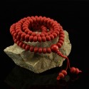 10 mm Flat Chatam Coral 108 Beads Tibetan Buddhist Meditation Prayer Japa Mala