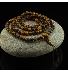 6 mm Tiger Eye 108 Beads Tibetan Buddhist Meditation Prayer Japa Mala