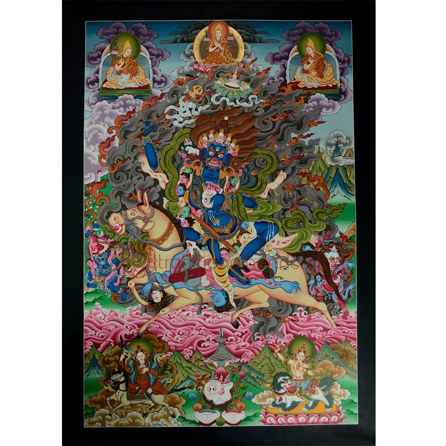 Hand-painted, Yamantaka, Vajrabhairabha, Palden Lhamo,, Tibetan Thangka popular Painting 18 x24-Inch