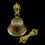 Fine Quality Tibetan Buddhist 7.5" Vajra and Bell Set Bronze Alloy Gold Plated from Patan, Nepal